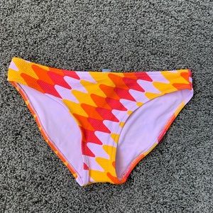 NWT Aerie Women's  Retro Swimsuit Bikini Bottom Orange And Lavender Medium
